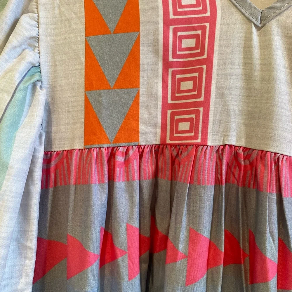 Colorful Geometric Patterned Dress - Picture 3 of 5